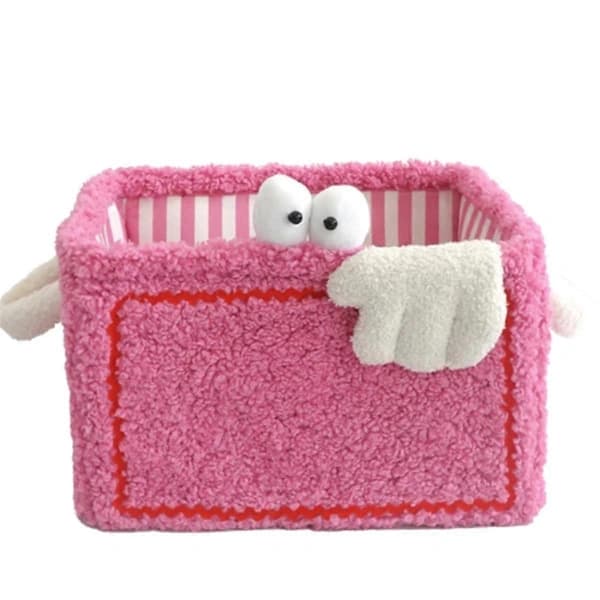 Foldable Storage Basket Fabric Organizer for Toys, Snacks, and Cosmetics Home Gift Pink 30 x 25 x 20 cm