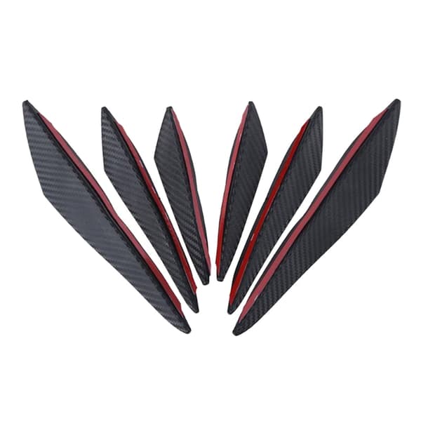 6 stk. Frontkofanger Diffusor Finner Kulfiberstil Side Canards Læbe Dekoration Karosseri Spoiler Universal Pasform
