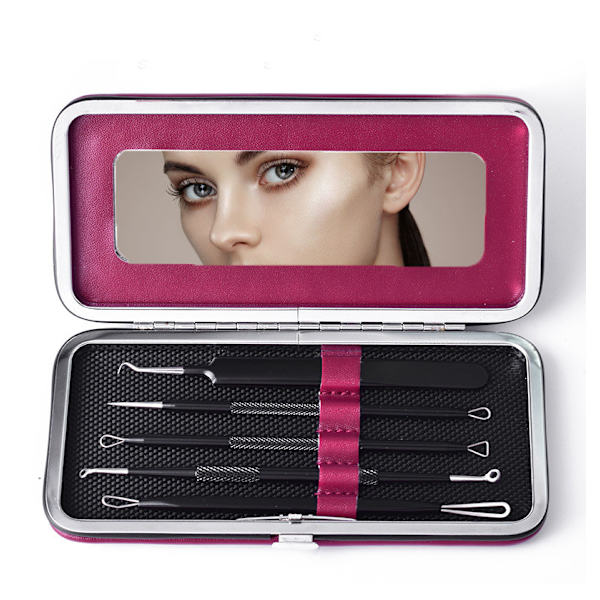 5-pack Blackhead Remover Acne Needle Tools Kit Svart Svart+grå