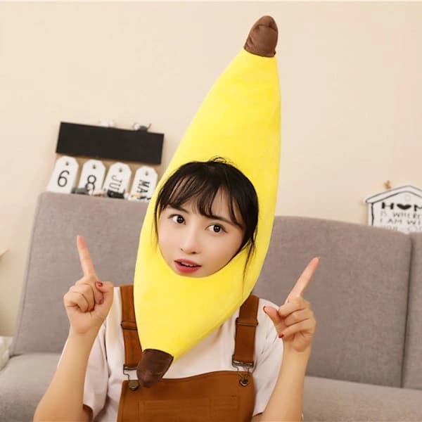 Sjov Banan Gul Hat til Voksne - Unisex Kostume [JUN]