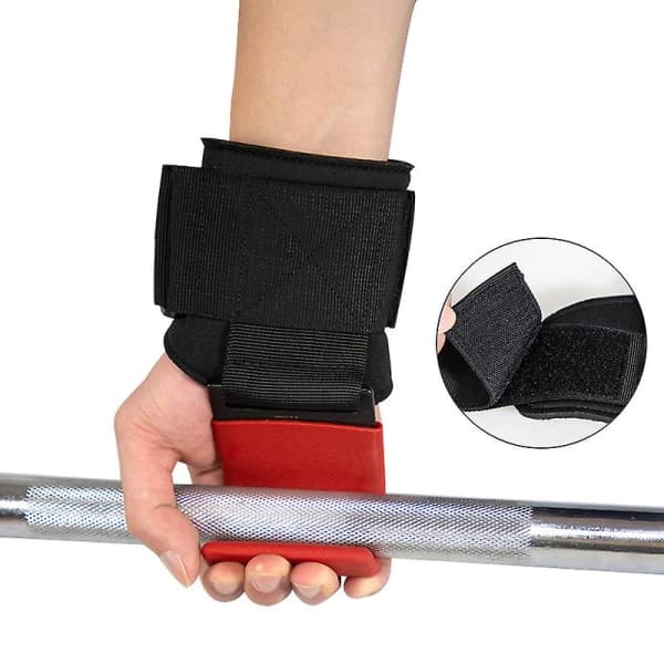 Par Viktträningshakstöd Handledsstöd Greppstöd Handledsstöd för Män och Kvinnor för Marklyft, Styrkelyft, Lyft, Pull Up Bar, Shrugs