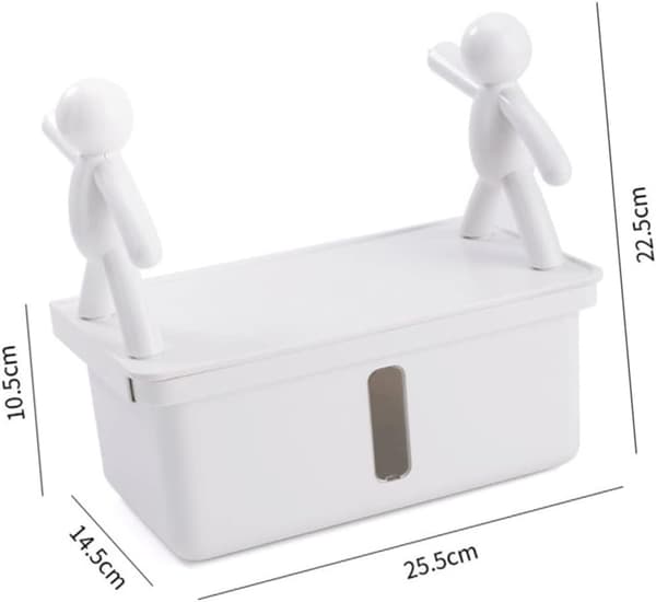 Amosfun Wall Mounted Paper Holder Storage Rack Paper Box Villain White Paper Tissue Case