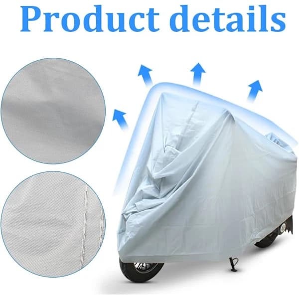 Vattentätt motorcykelöverdrag PEVA Hållbart dammskydd för inomhus- och utomhusbruk Grå 120 x 210 cm