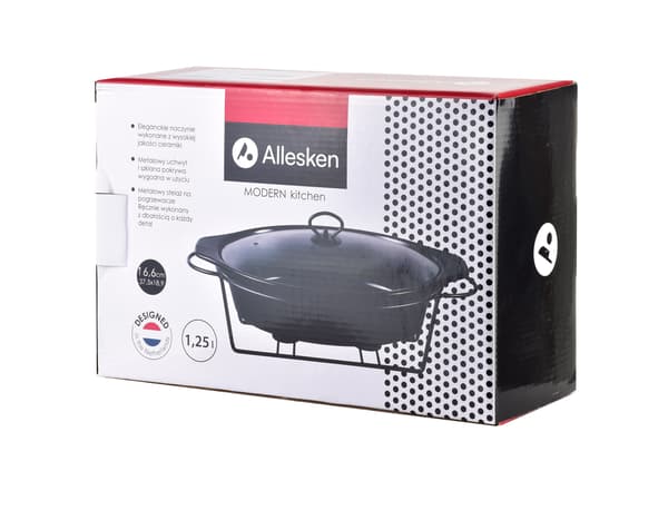 Ceramic Serving Dish with Warmer Allesken by MONDEX MODERN KITCHEN 27.5x18.9x6.6 cm White 1 pc