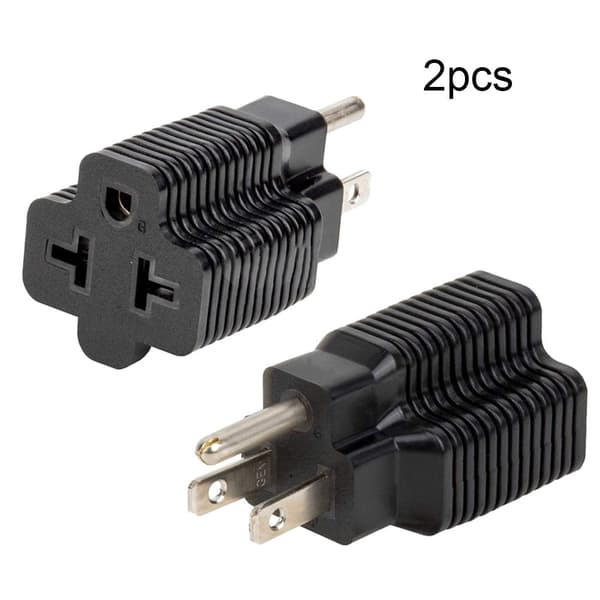NEMA 5-20R til NEMA 5-15P konverteringspluggadapter svart 2-pakning