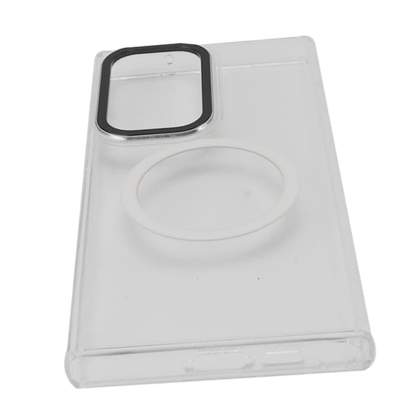 S23 Ultra Transparent Case: Magnetic Suction, Metal Camera Ring, Durable Protection
