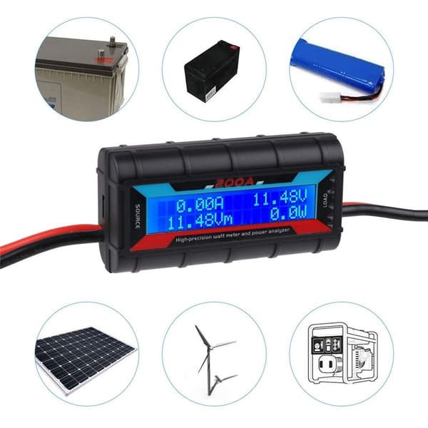 200A Høypresisjons effektanalysator Wattmeter Batteriforbruk Ytelsesmonitor med LCD-bakgrunnsbelysning for RC