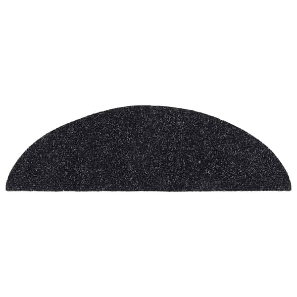 vidaXL Trappemåtter selvklæbende 15 stk. 56x17x3 cm sorte halvrunde Svart black