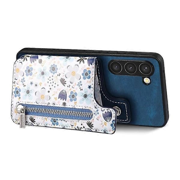 Retro Painted Zipper Wallet Case for Samsung Galaxy S24+ 5G