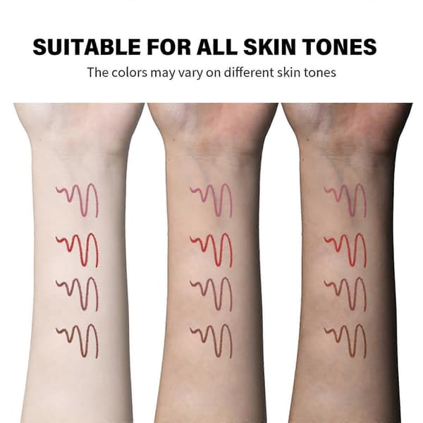 Mat Læbeblyant 4 Farver Mini Nude Nuancer Vandtæt Langtidsholdbar Glat Cremet Finish