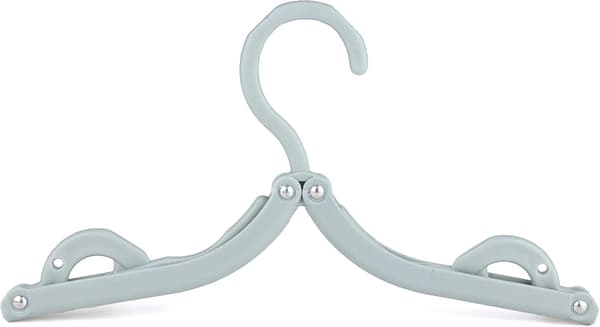 5 Gray Suitcase Hangers Foldable Design with Skirt Trouser Clips, Portable & Foldable