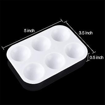 24 Pieces Plastic Paint Palettes 6 Rectangular Watercolor Palettes Paint Tray, White-XF22-
