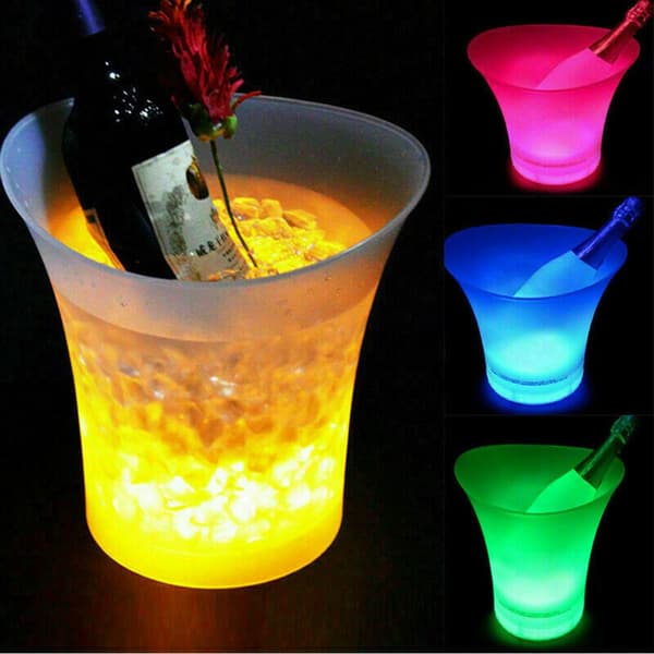 5L LED Ice Bucket Table Lamp Color Changing Wine Drink Cooler-FY-