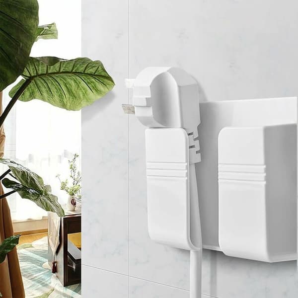 2-pack mobiltelefon väggfäste laddningskabel fjärrkontroll 3M för universellt väggfäste vit