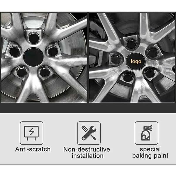 X4 60 mm aluminiumnavkapsler til Citroen C2 C4 C5 C6 C-quatre logo sort/krom