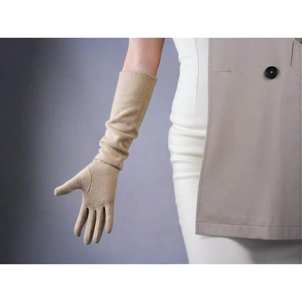 Cashmere Uldhandsker til Kvinder Strækbare 50 cm Varme Vinterhandsker til Opera Kørsel Lange Fingerhandsker B