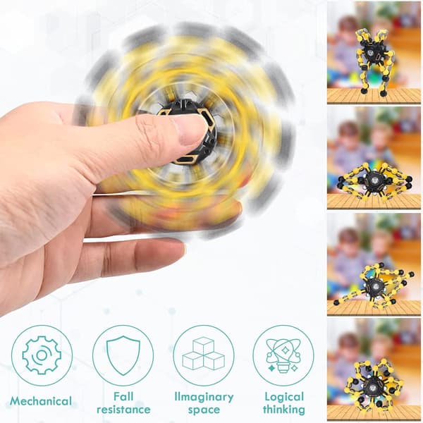 Muuntuva Sensorinen Fidget Spinner Lelu, Hauska DIY Pyörivä Huippu Käsifidget Spinner Luova Keltainen yelloow