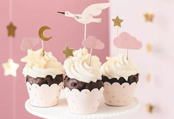 Stork Cupcake and Muffin Decorations 11-12 cm 7-pack 20