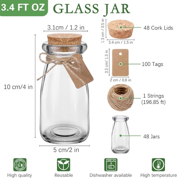 48 st 3,4 oz Mini Små för Fest Bröllop