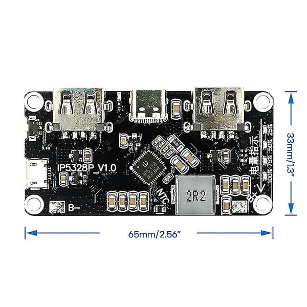 3.7V Boost 5V 9V 12V IP5328P Lade Modul for Toveis Hurtiglading