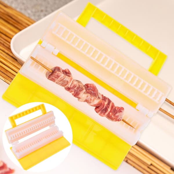 Portable Meat Skewer Machine for Grilling, Compatible with Quick Use, 1 Row Kebab Tool for Picnics and Barbecues