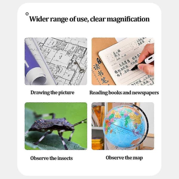 Handheld Magnifier Professional Magnifying Glass for Elderly Reading Kids Science Experiment Toys
