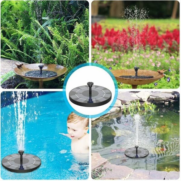 Solar Fountain Pump, Solar Powered Water Fountain with 6 Nozzles
