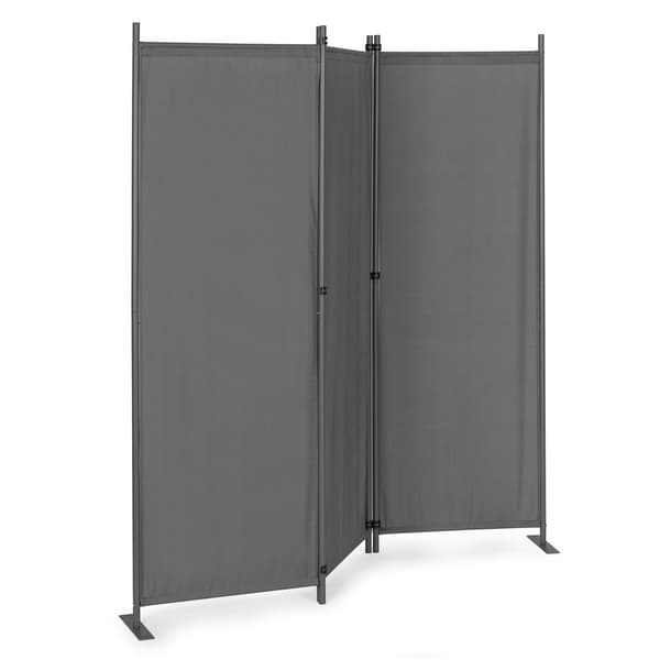 Sammenleggbar 3-panels Hage- og Romdeler 167x164 cm Grå MultiGarden