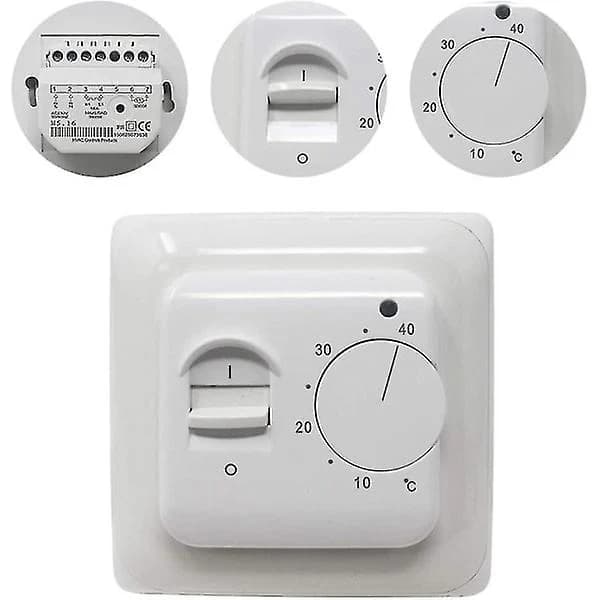 Manual Electric Floor Heating Thermostat with AC 220v 16a Sensor, Mechanical Floor Heating Thermostat Controller [Energy Class A+++]