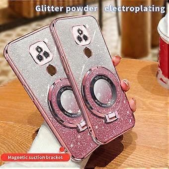 Rund Holder TPU Telefoncover Til Motorola Moto E7 Plus (Sølv)
