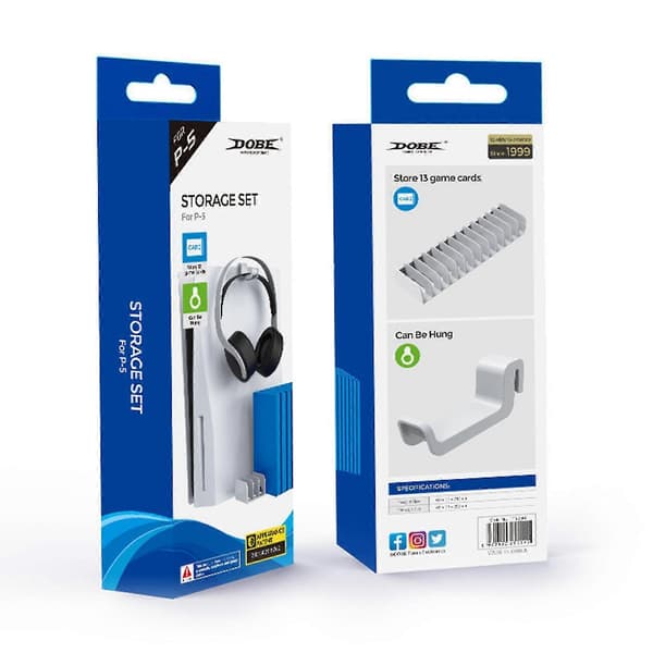 PS5-kuulokkeiden ja pelilevyjen teline, ripustettava kiinnike