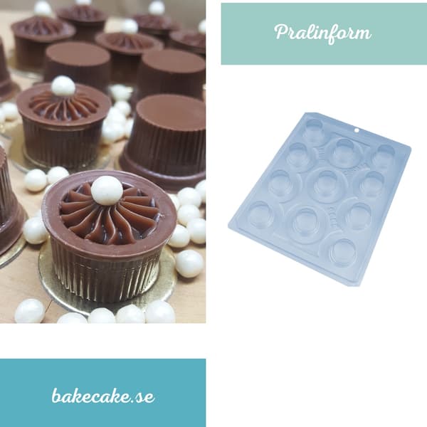 Pralineform Kuppel Rund Chokoladeform - BWB 9665 - Special 3-delt form Transparent transparent