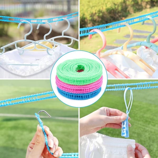 st. Clothesline - Laundry Line - Clothesline - 5m - Windproof Non-slip Clothesline - Camping Accessories - Outdoor - Portable[LD]
