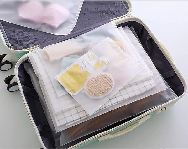 Zip-lock-förvaringspåsar för kläder, 35-pack, frostade, återanvändbara, vattentäta för resor
