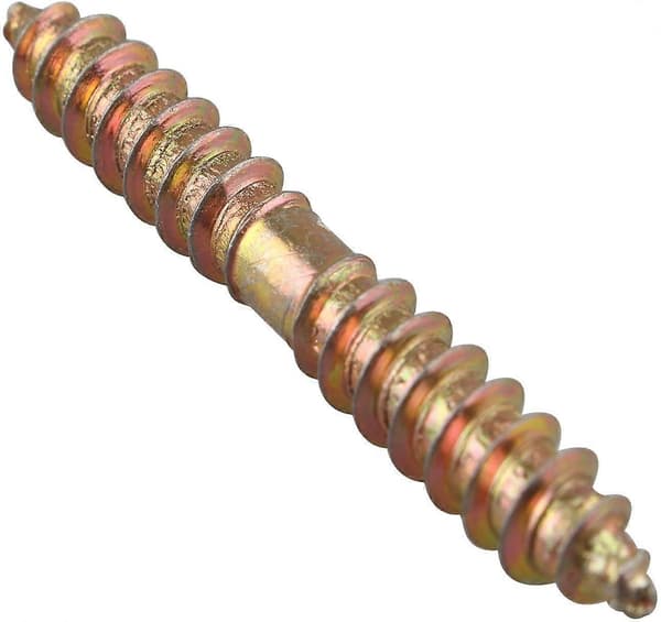 10 x Møbelmonteringsdyvel - M6 x 50 MM Dobbeltgevind - Træ til Træ