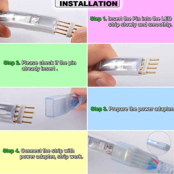 LED-belysning 24 knappers RF-fjernkontroll for 5050 SMD RGB LED-striper svart