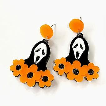 Sjove Halloween Øreringe Tegneserie Spøgelse Dingle Ørering Sød til Dukke Dingle Øre (A)