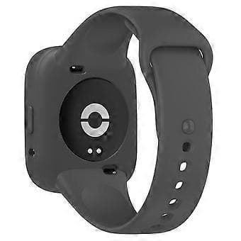 Compatible for Xiaomi Redmi Watch 3 Active Silicone Strap Replacement Band with Watch Case (Dark Grey)
