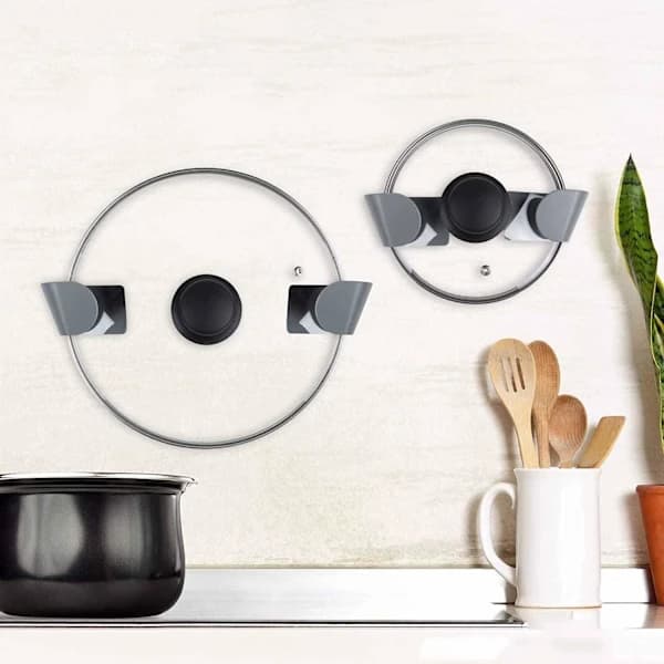 3-pack Lid Holder, Wall Mounted Organizer for Lids, Pans and Utensils, Self-Adhesive, for Home, Kitchen and Restaurant