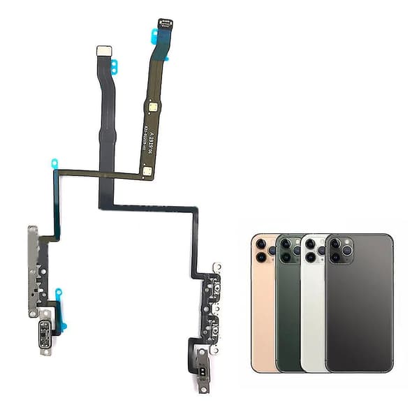 Reservedeler i metall, strømknapp og volumkabel for telefon 11pro mobilkabel