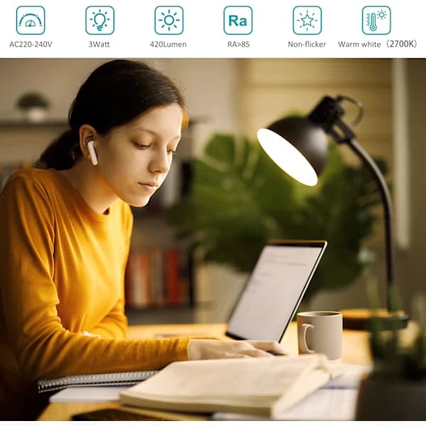 G9 LED-pære 3W Varmhvid 2700K, LED-pærer 420LM, 5-pak