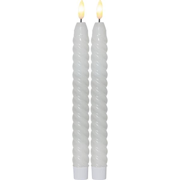 LED-antiikkikynttilä 2 kpl, liekkikierre Vit white