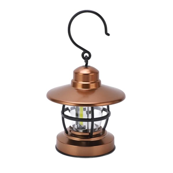 Hanging Lantern Camping Vintage Hook Design One Button Switch 3 COB Battery Powered Garden Hanging Lamp