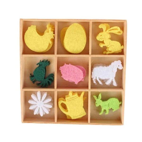 MégaCréa DIY - Filtstoffformer påske 2,5 til 3 cm sett 36 deler