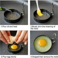 4-pakke eggringer i rustfritt stål med non-stick metallringer for McMuffin eggesmørbrød, stekte egg, eggkoker, 4-pakke