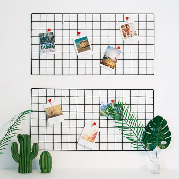 DIY Iron Frame Grid Wall Shelf Wall Mounted Mesh Panel Wall Art Display Organizer 0.5 0.5