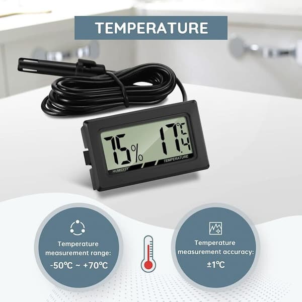 Digitalt termometer med ekstern hygrometer - 3 stk. - for reptilinkubator