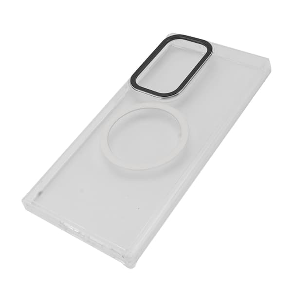 S23 Ultra Transparent Case: Magnetic Suction, Metal Camera Ring, Durable Protection