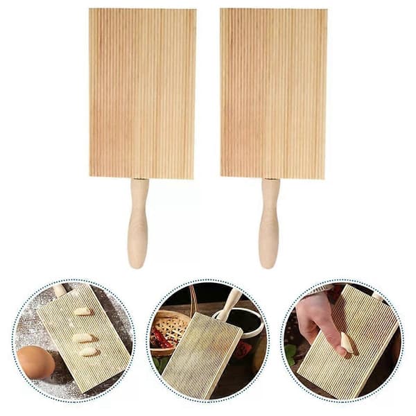 Pastabrett, 2 stk Lett Grep for Gnocchi Cavatelli-laging, 21,5x8,5x1,8cm