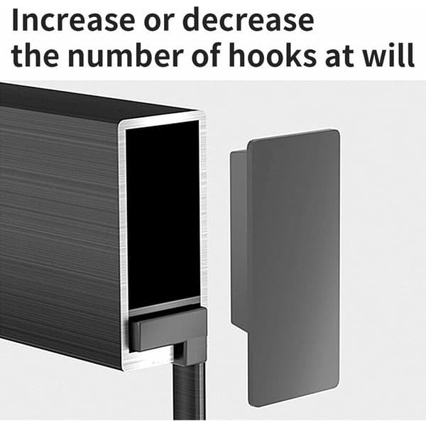 Kitchen rail, wall-mounted kitchen shelf for hanging kitchen utensils, 40 cm rail with 8 hooks
